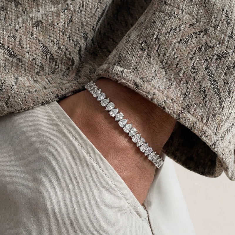 Witte Drop-tennisarmband
