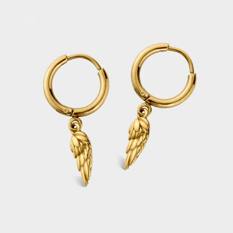 Wings-oorbellen in goud