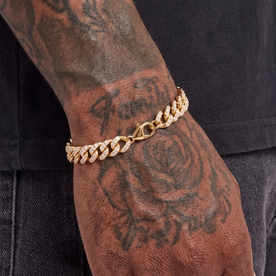 Iced Cuban armband - goud