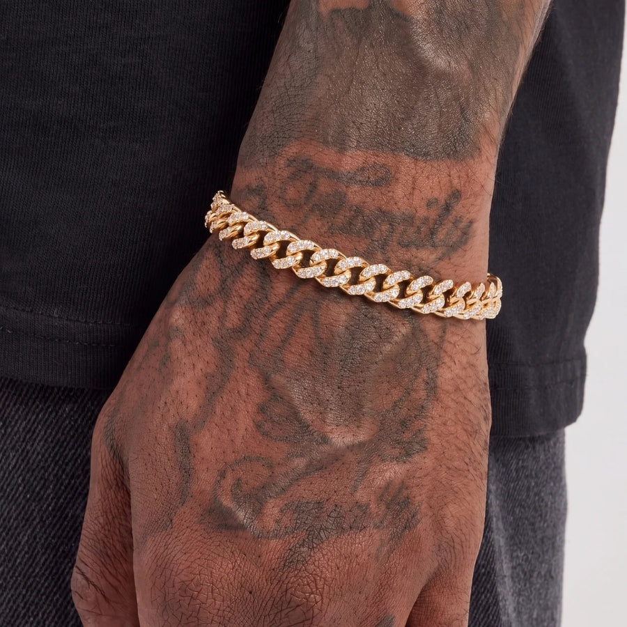 Iced Cuban armband - goud