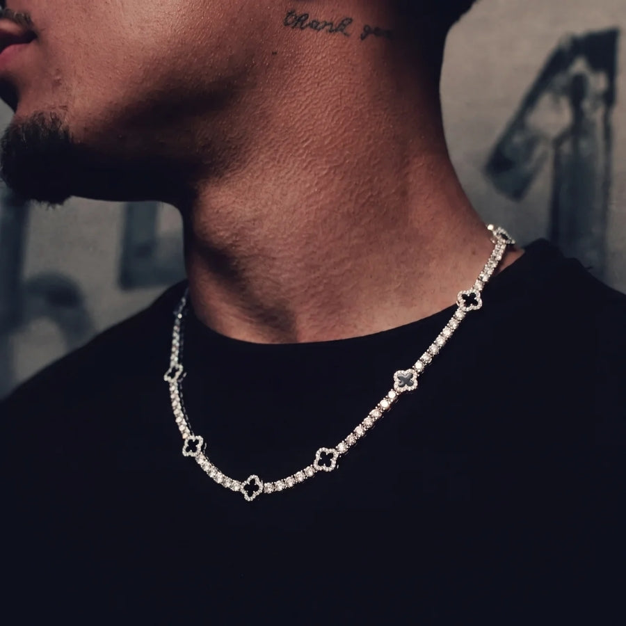 Noir Clover tennisketting - 4mm