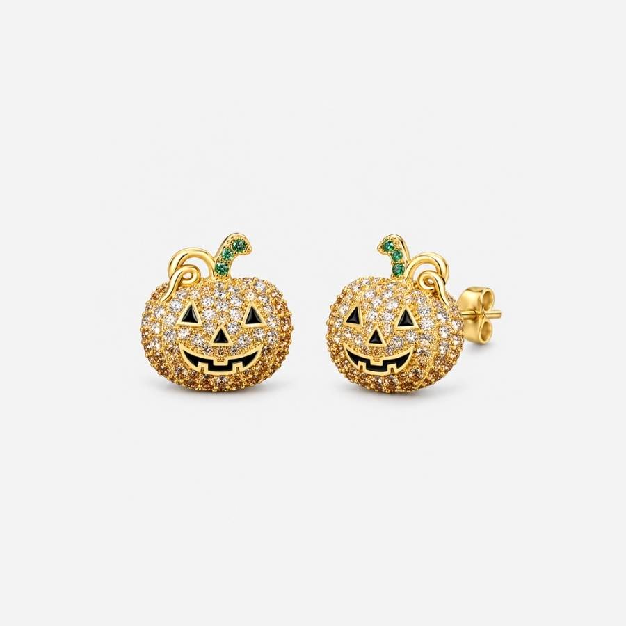 Pick Of The Patch Pavé Pumpkin Studs