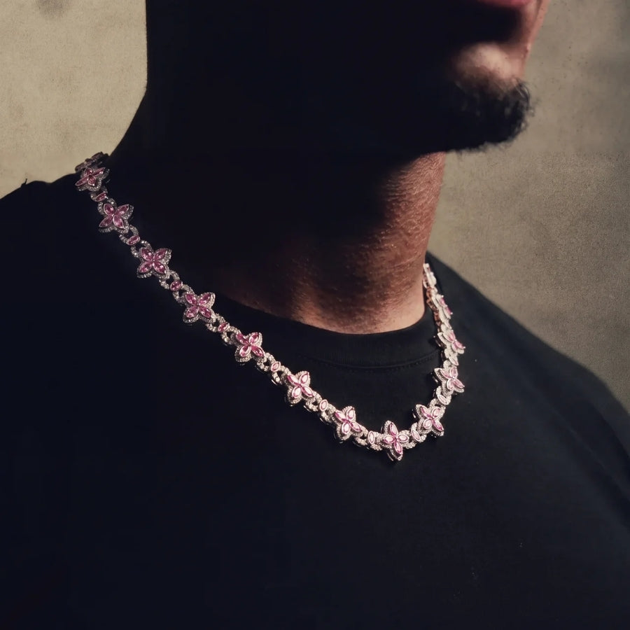 Rosé Fleur ketting - 18mm