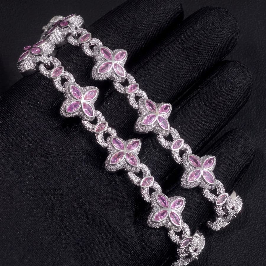 Rosé Fleur ketting - 18mm
