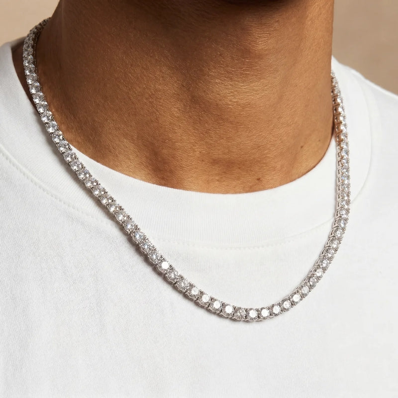Tennisketting - 5mm - Wit