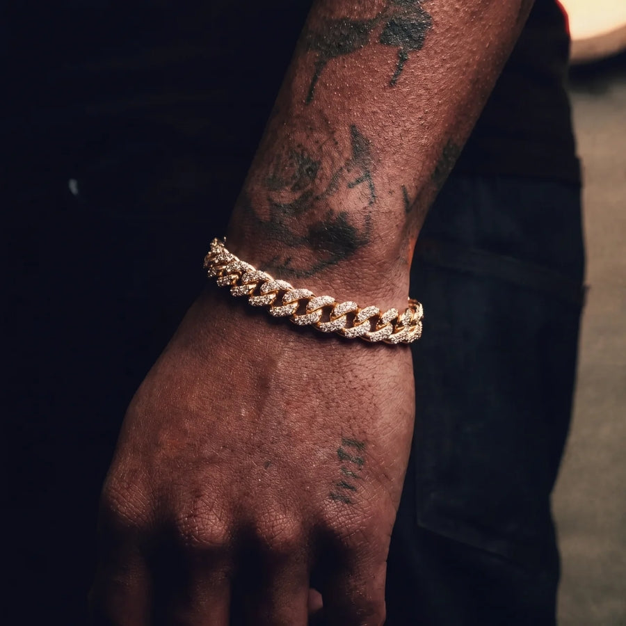 Iced Cuban armband - goud