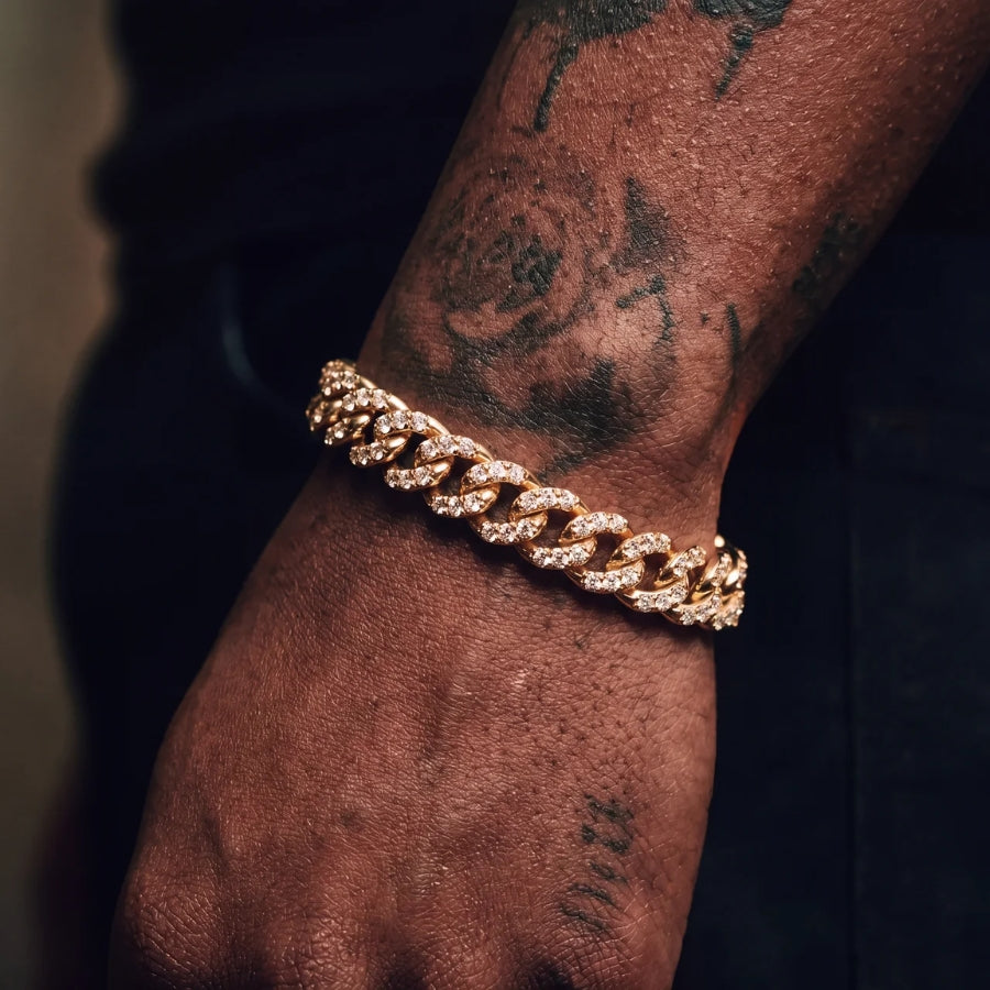 Iced Cuban armband - goud