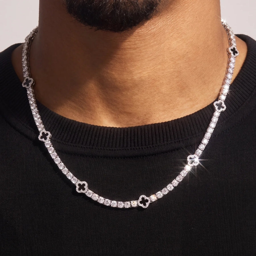 Noir Clover tennisketting - 4mm