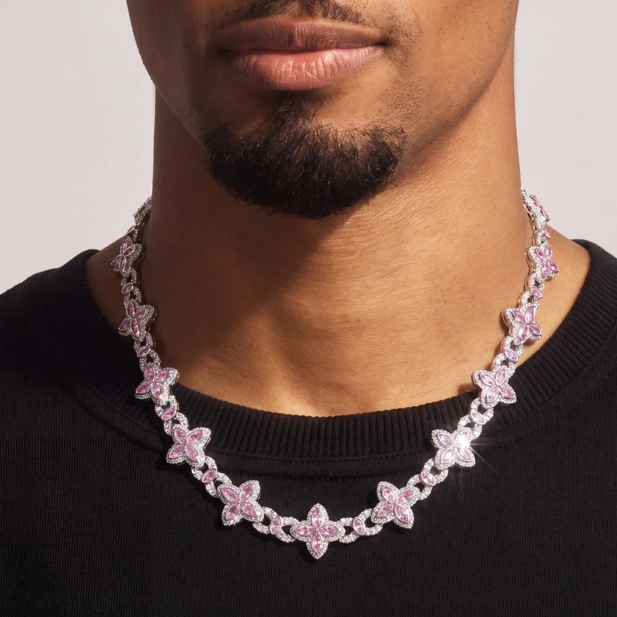 Rosé Fleur ketting - 18mm